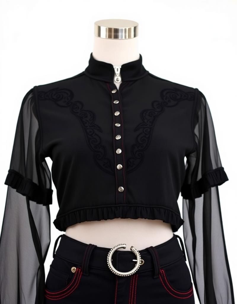 Black Statement Crop Top